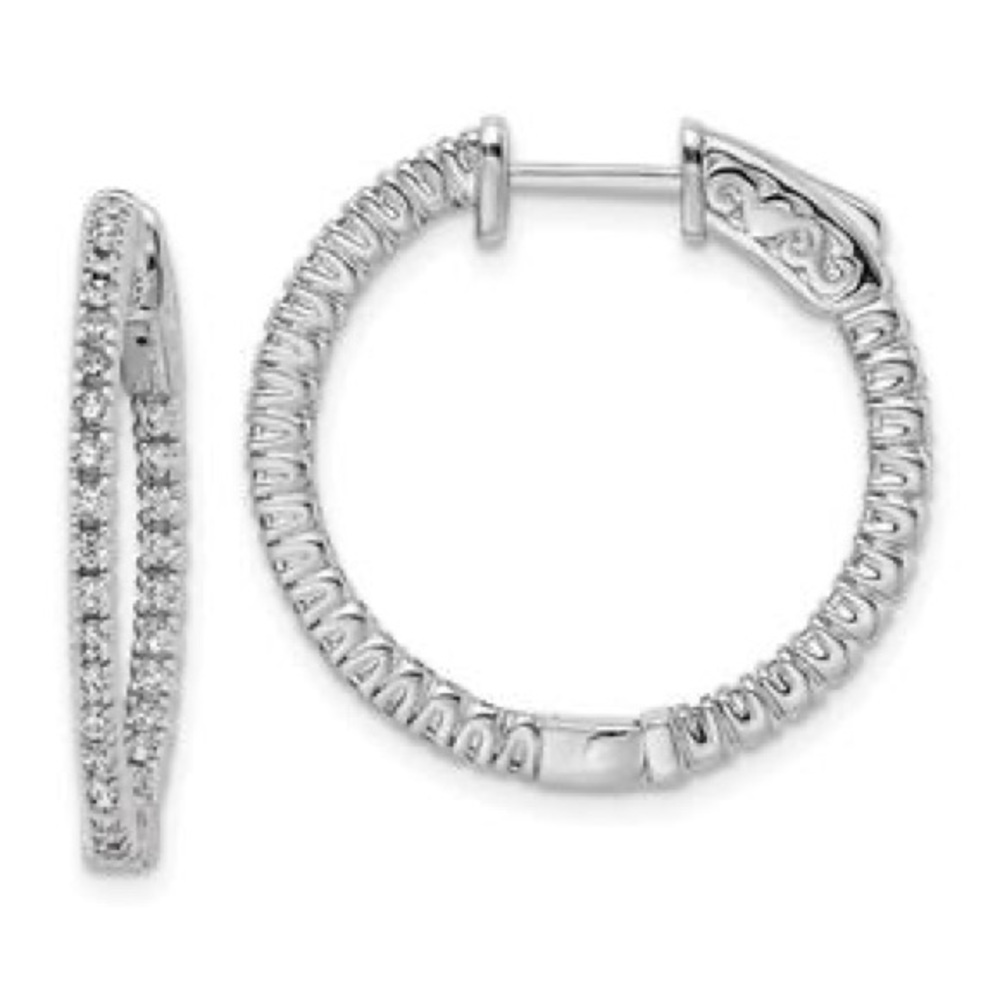 Sterling Silver CZ Stones In&Out Earring